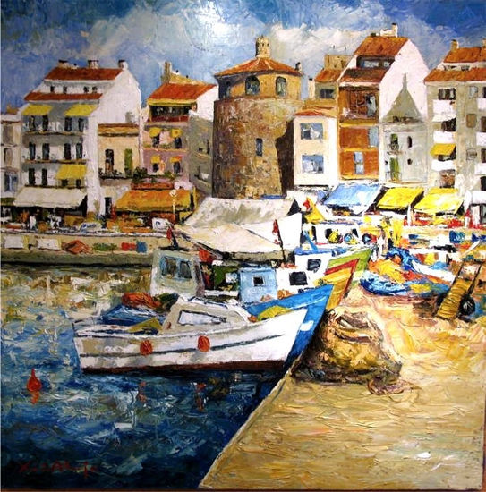 Port de Cambrils Oil Canvas Landscaping