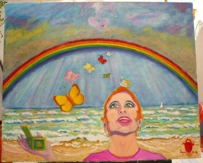 El dia de la liberacion de las mariposas Oil Canvas Marine Painting