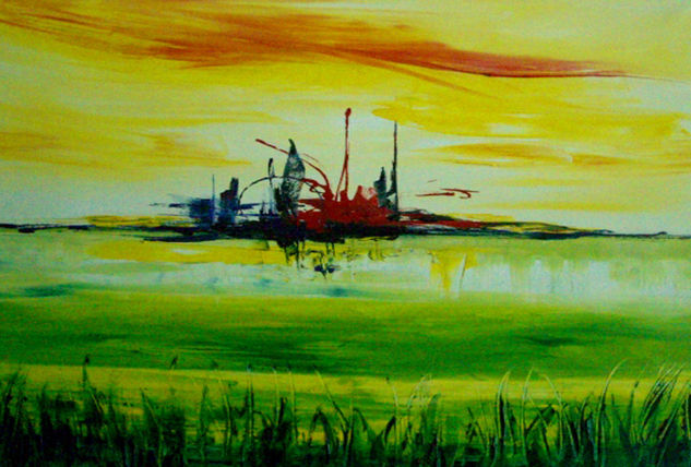 Fishing in the everglades Oil Canvas Landscaping