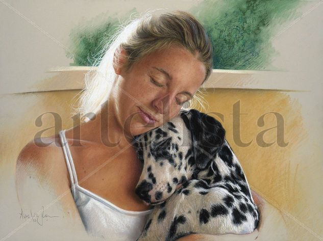 Patricia y Pecas Pastel Panel Portrait