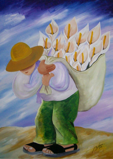 Campesino Oil Canvas Figure Painting