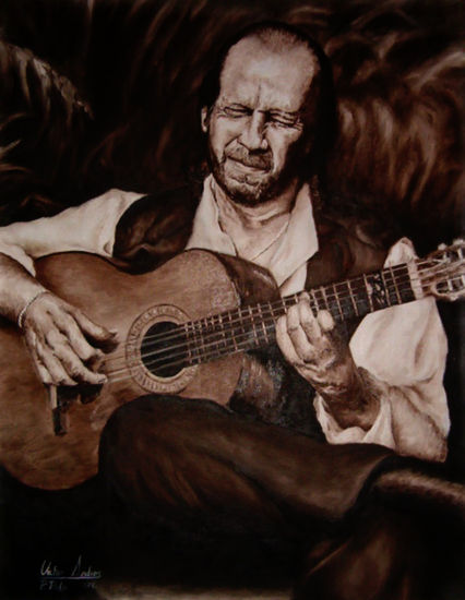 PACO DE LUCIA Oil Canvas Portrait