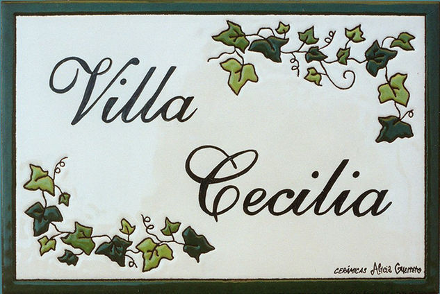 Placa cerámica de rotulación Villa Cecilia 