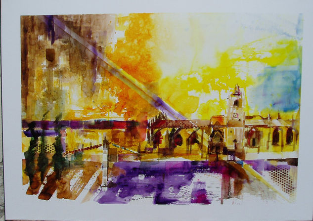 CATEDRAL DE PALENCIA-(PALENCIA-ESPAÑA) Watercolour Paper Landscaping