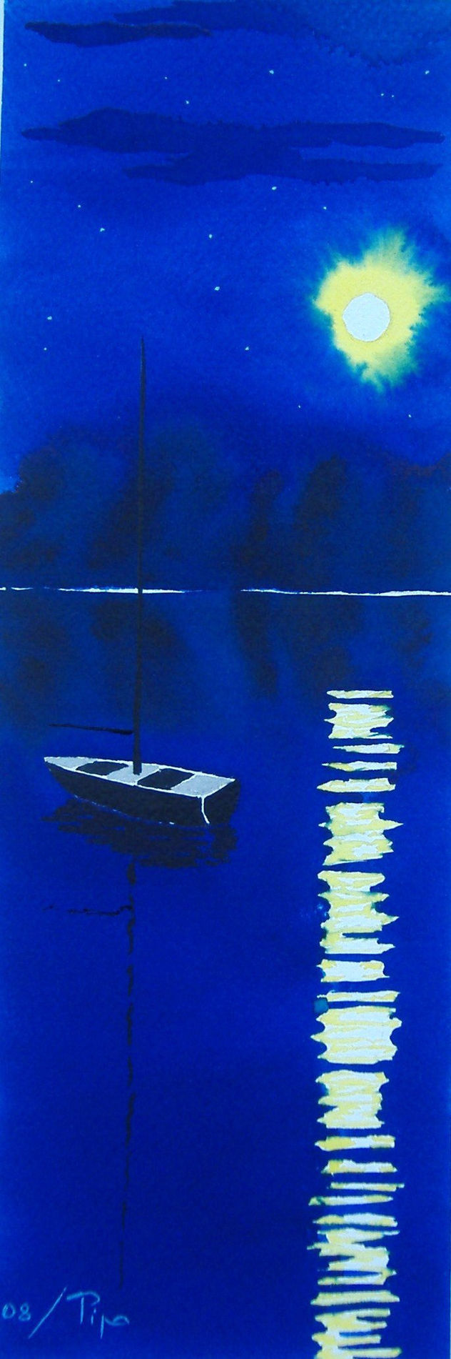 barco en la noche - vendido