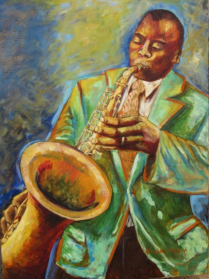 jazz Oil Canvas Figure Painting