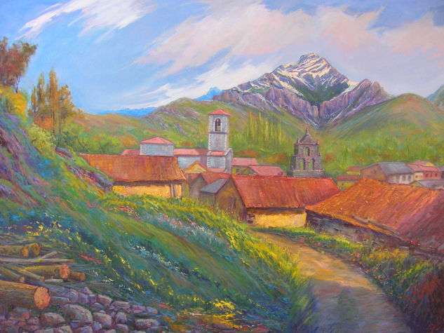 "Promesa de luz y silencios" - 25 Oil Canvas Landscaping