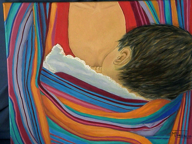 maternidad Oil Canvas Figure Painting