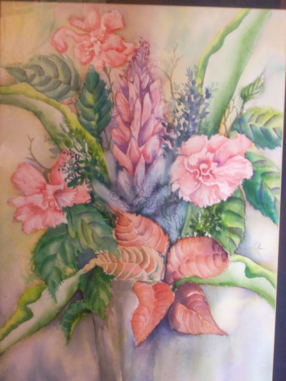 Flores tropicales Watercolour Paper Floral Painting