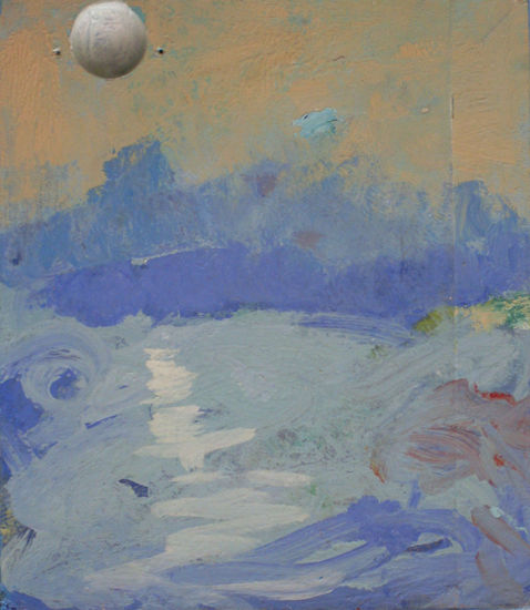 PAISAJE CON LUNA LLENA Acrylic Panel Landscaping