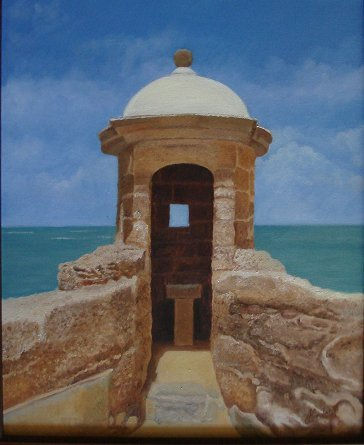 garita en Cádiz Oil Canvas Landscaping