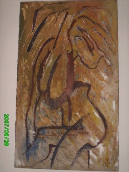 MUJER PEINADOSE Oil Panel Figure Painting