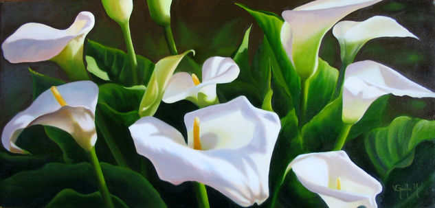 Calas para mí Oil Canvas Floral Painting