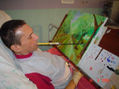 Italo Violo plasmando sus colores