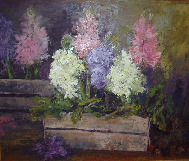 Jacintos Oil Panel Floral Painting