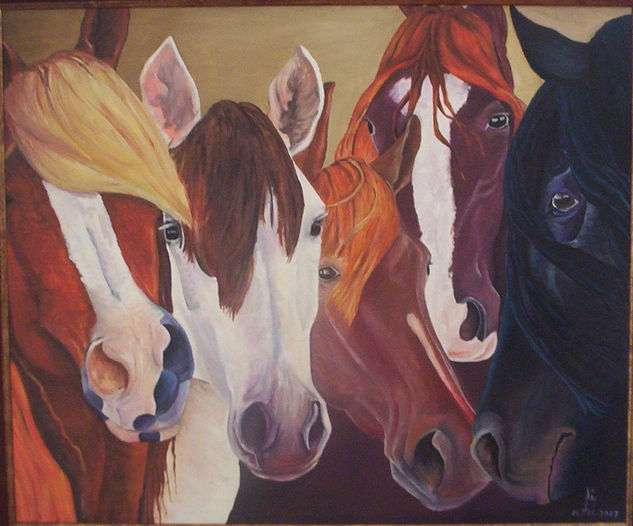 Caballos Óleo Lienzo Animales