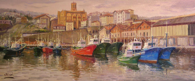 PUERTO DE GETARIA Oil Canvas Marine Painting