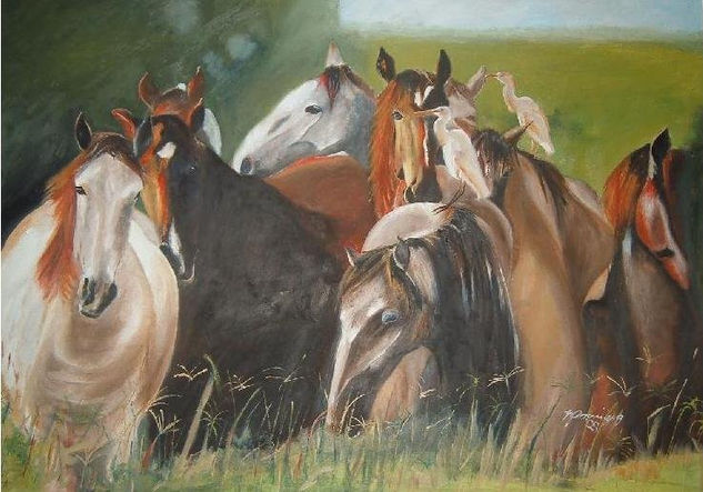 Horse Oil Canvas Landscaping