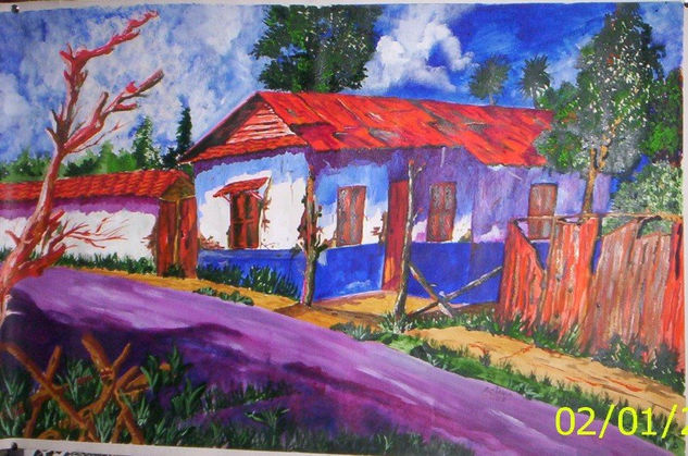 PAISAJE DE MI PUEBLO Acrylic Paper Landscaping