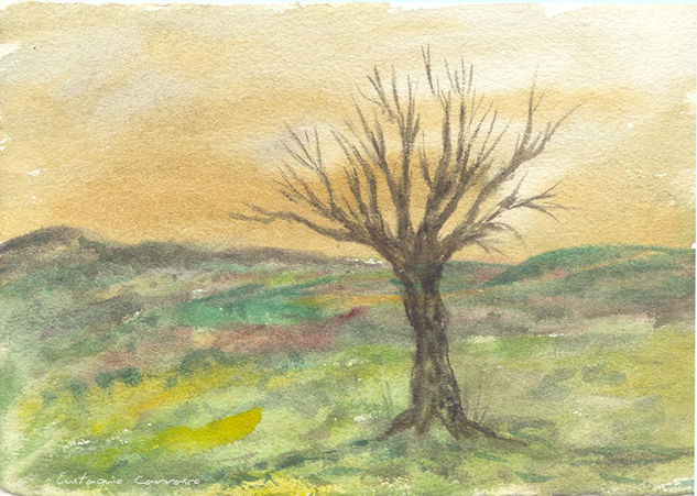 El árbol seco Watercolour Paper Landscaping