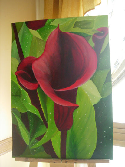 Zantedeschia Oil Paper Floral Painting