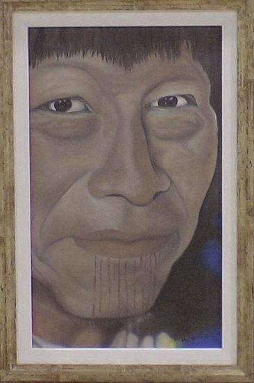 cacique Oil Canvas Portrait