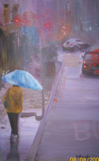 Lluvia en Londres Oil Canvas Landscaping