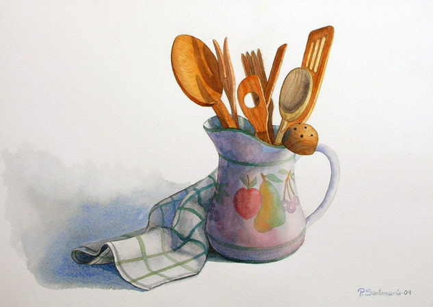 PS09/05 Watercolour Card Still Life Paintings