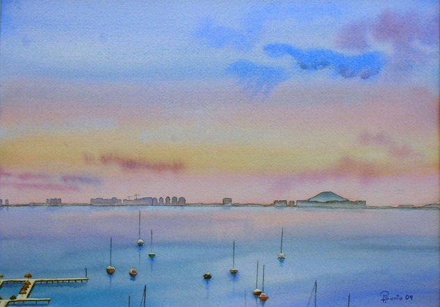 PS09/06 El Mar Menor Watercolour Card Landscaping