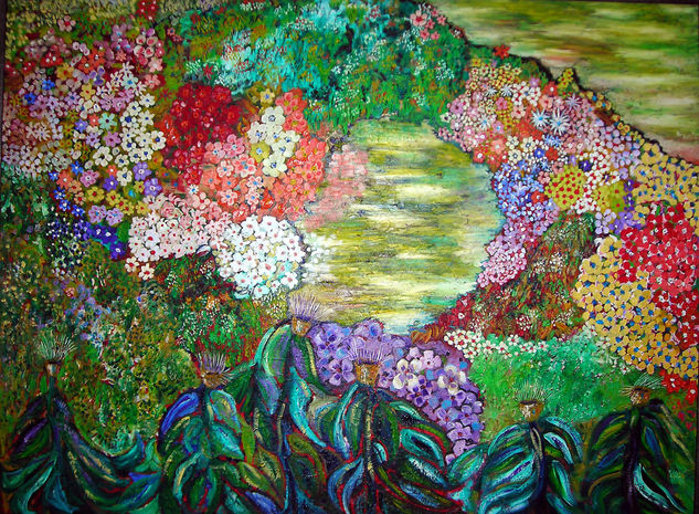 EL JARDIN DONDE SOÑE QUE VIVIA MI ABUELA 1 Oil Canvas Landscaping