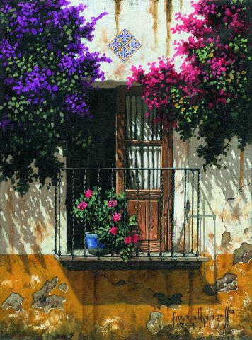 Balcon en Cuernavaca Oil Canvas Landscaping