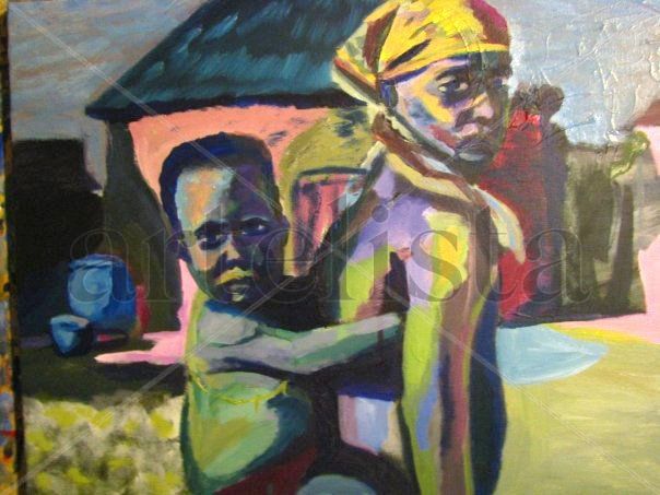 Africa 2 Acrylic Canvas Figure Painting