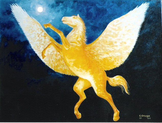 El pegaso solar Óleo Lienzo Animales