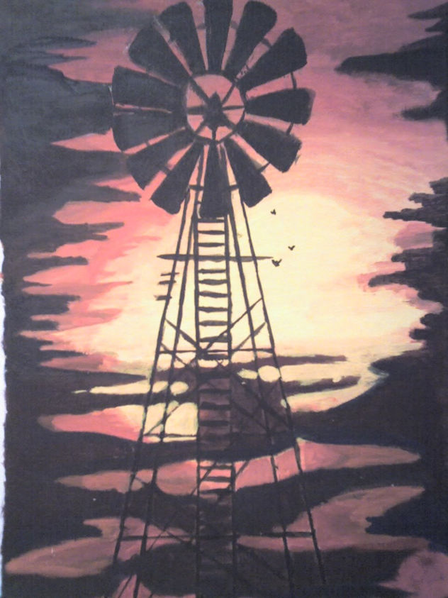 atardecer y molino