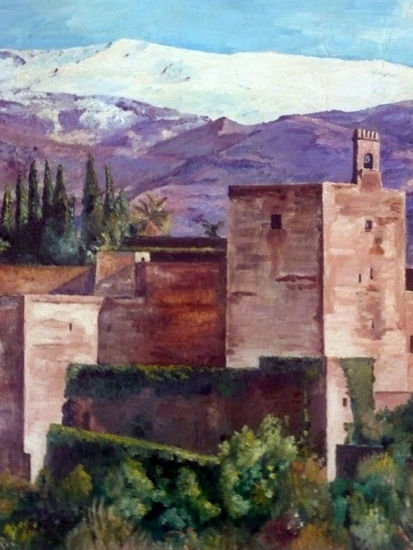 Alhambra de Granada Óleo Lienzo Paisaje