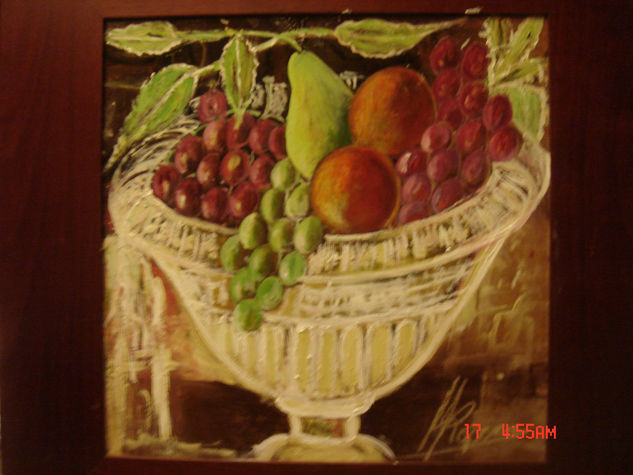 BODEGON CON UVAS , PERAS Y MANZANAS 