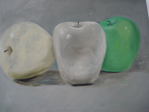 Tres manzanas Oil Canvas Still Life Paintings