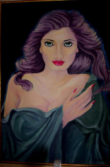 Ladyhawke Oil Panel Figure Painting