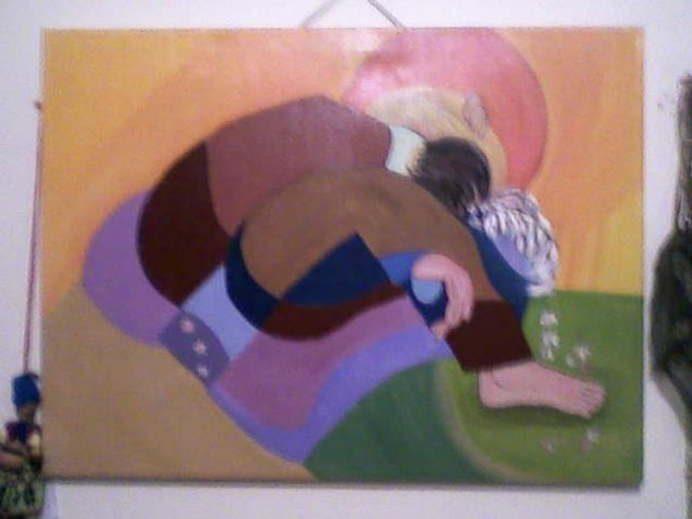 ROMANCE A LA HORA DE LA SIESTA Acrylic Canvas Figure Painting