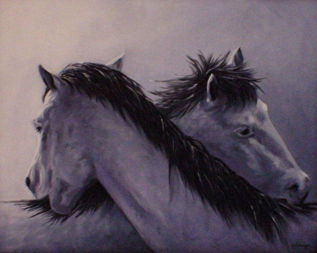 Los caballos Oil Canvas Animals