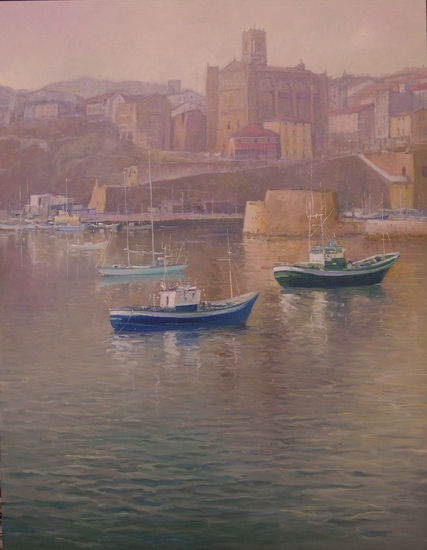 PUERTO DE GETARIA Oil Canvas Marine Painting