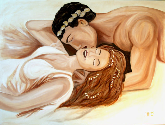 El Beso Oil Canvas Figure Painting