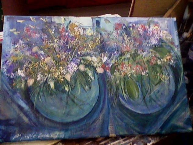 FLORES Y AZUL Acrylic Canvas Others