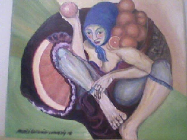 LA MALABARISTA Acrylic Canvas Figure Painting