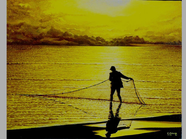 Pescador II Oil Canvas Marine Painting