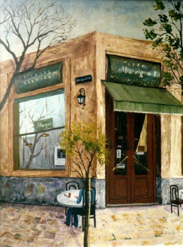 Café Margot Oil Canvas Landscaping