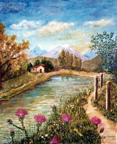 Los cardos Oil Canvas Landscaping