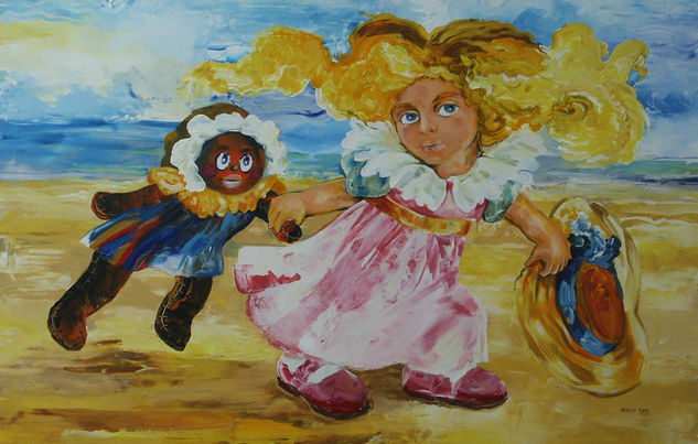 Nene´traviesa vestida de Isabelita Acrylic Canvas Figure Painting