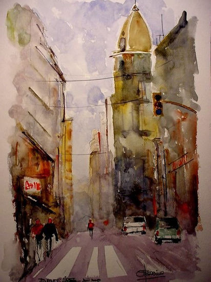 Calle Corrientes Watercolour Paper Landscaping