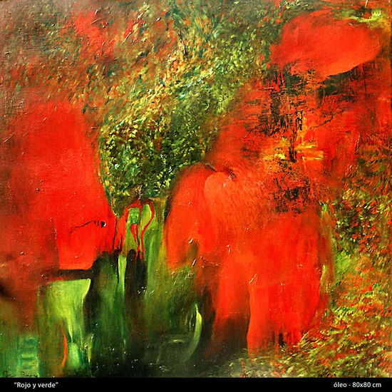 Rojo y verde Oil Canvas Others